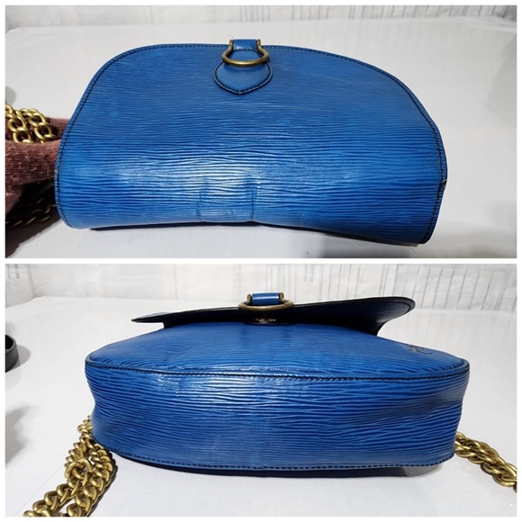 Authentic LOUIS VUITTON Epi Saint Cloud GM Shoulder Bag Blue - Picture 7 of 14